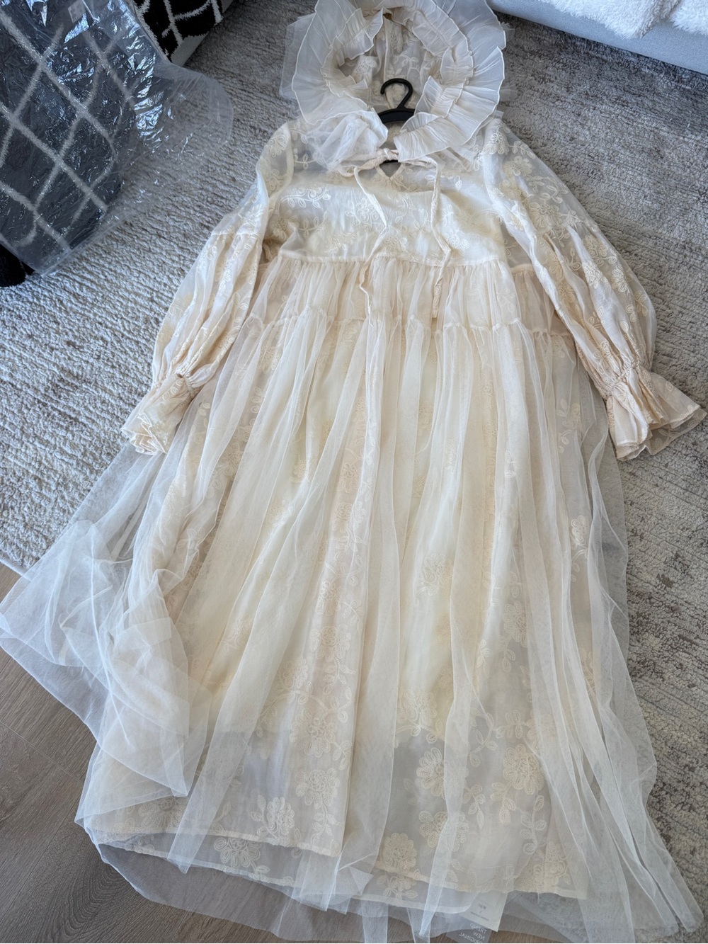 Romantic Vintage Portrait Victorian-Inspired Maxi Dress in Cream - Picture 6 of 6
